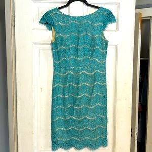 Teal lace dress